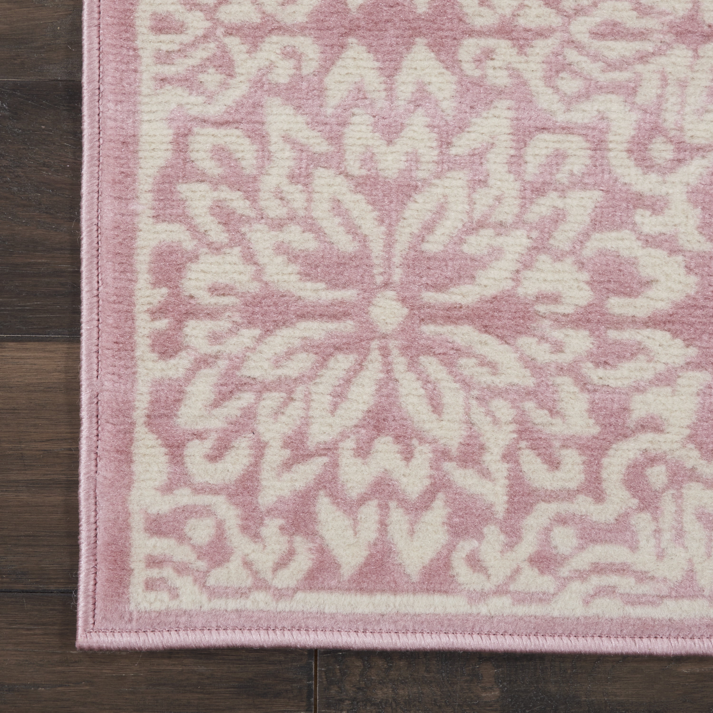 Nourison Bliss Modern Floral Ivory/Pink 2'3" x 7'3" Area Rug, (2' x 7')