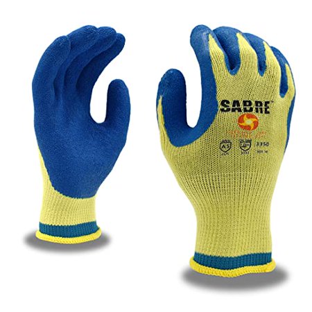 

12-Pack of Cordova 3350L Sabre Work Gloves 10-Gauge Cct Core Technology Shell Blue Latex Palm Coating ANSI Cut Level A5 Large