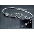 thumbnail image 4 of Silver women's bracelet with adjustable heart-shaped bangle, 4 of 5