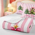thumbnail image 4 of Manfei Cute Christmas Snowman Bed Spread Queen,Happy Xmas Queen Coverlet Set,3pcs,1 Quilt and 2 Pillowcases, 4 of 7