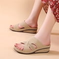 thumbnail image 2 of Ruyang Women's Comfort SandalsWomen's Beach Slope Heel Slippers Hollow Casual Slippers Slope Bottom Shoes Retro Sandals, 2 of 9