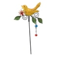thumbnail image 3 of Estaca de metal para jardín shamjiam campana de viento decorativa estatua de pájaro amarillo, 3 of 8