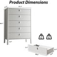 thumbnail image 2 of FURNIWAY White 5 Drawer Dresser, Fluted Wood Chest of Drawers, Modern Dresser with Deep Drawers for Clothes, Large Capacity Storage Cabinet for Bedroom,Living Rooms,Offices and Entryways, 2 of 9