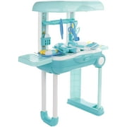 Play Brainy 23 Pc. Girls and Boys Kids Doctor Playset Converts to a Rolling Storage Suitcase with Accessories