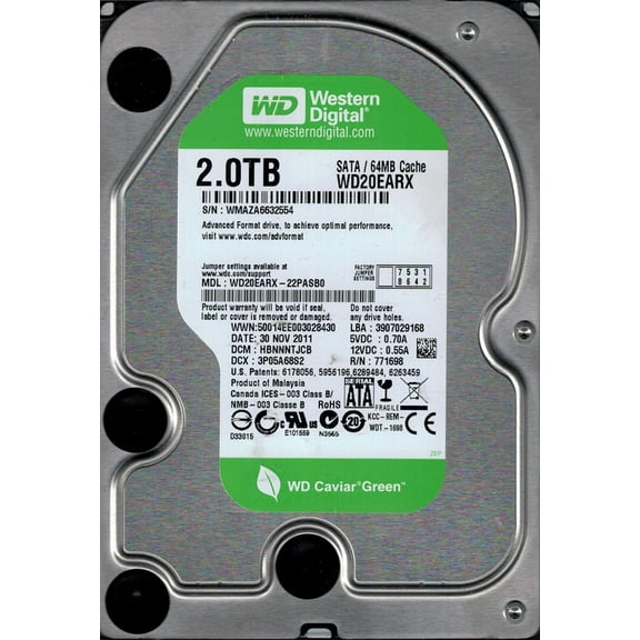 Western Digital WD20EARX-22PASB0 2TB DCM: HBNNNTJCB