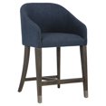 thumbnail image 1 of Sunpan Nellie 26" Modern Fabric Counter Stool in Blue and Antique Brass, 1 of 4