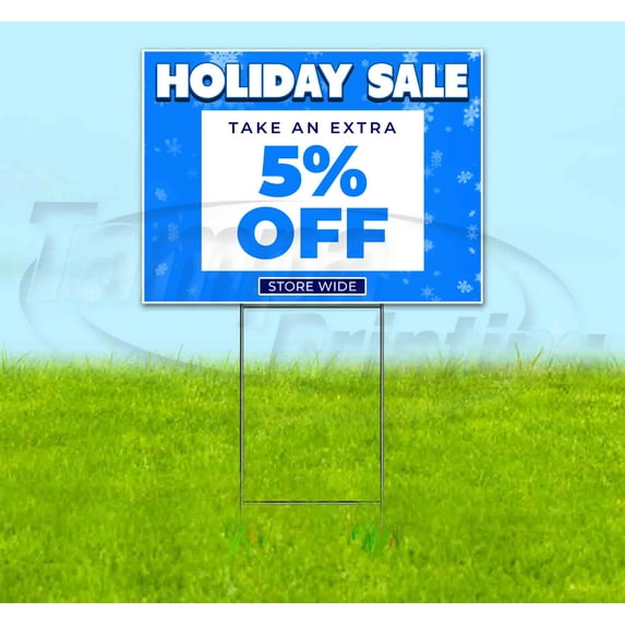 Holiday Sale 5% Off (18"x24") Corrugated Plastic Yard Sign, Bandit, Lawn, Decorations, New, Advertising, USA