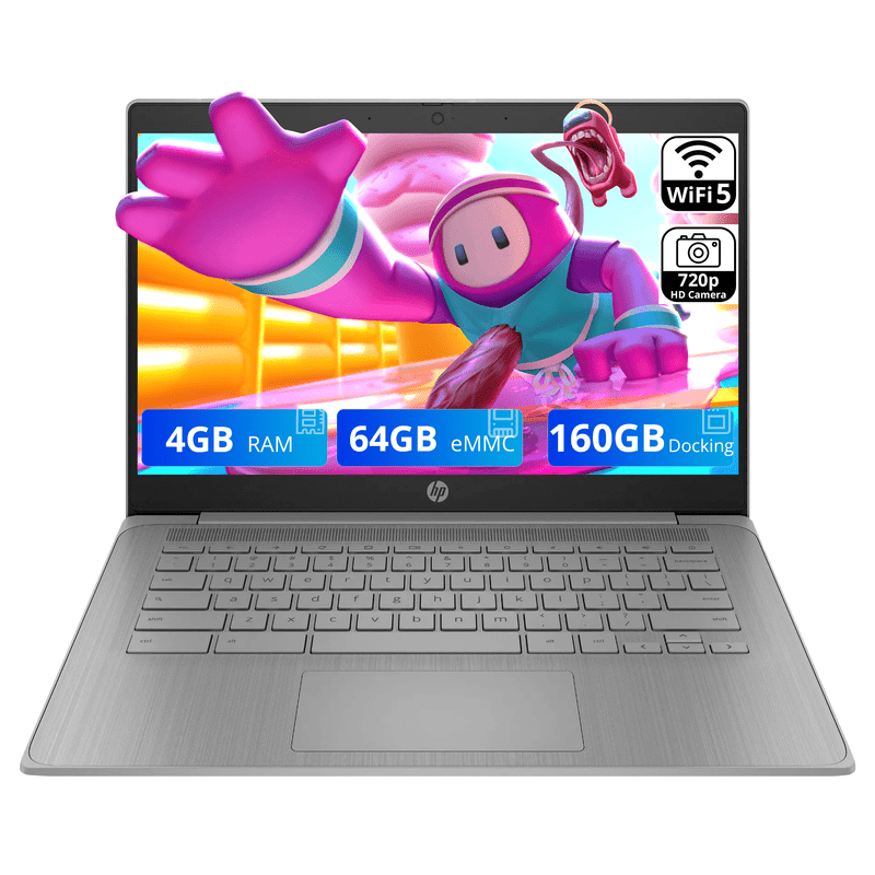 HP Chromebook 14” HD Laptop, Intel Celeron N4500, 4GB RAM, 64GB