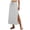 White, variant on Linen Straight Maxi Skirt for Women Elastic High Waisted Drawstring Side Slit Casual Long Flowy Skirt with Pockets