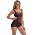 thumbnail image 4 of DARING DIVA Women's Shapewear Slimming Waist Tummy Control Body Suits Crotch XL Dark Brown, 4 of 6