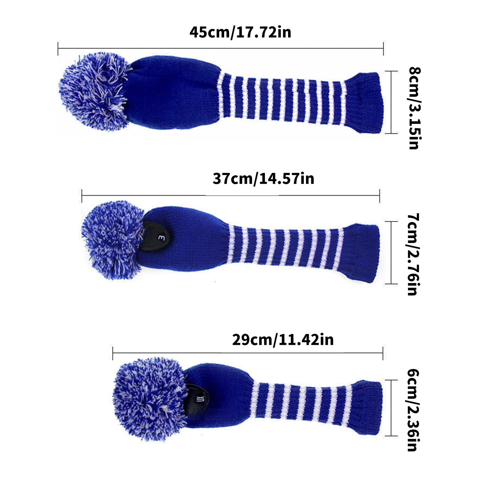 3pcs Golfs Club Head Covers Knitted Styles Headcover Leisure Styles Golfs Covers for Driver Protecting and Longevity