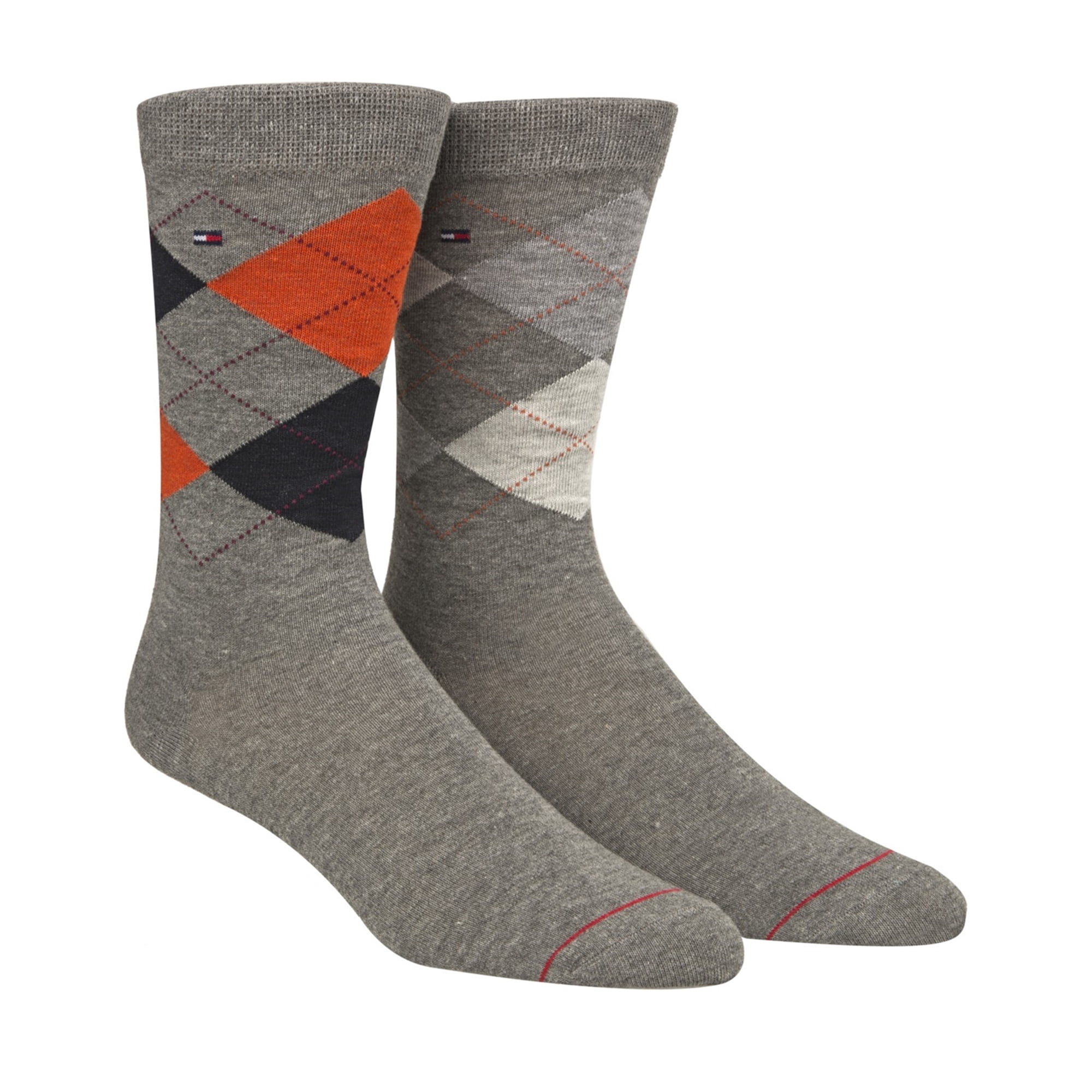 NEW Tommy Hilfiger Mens Argyle Logo Dress Trouser Socks 2 Pairs Beige Shoes 7-12 