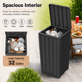 thumbnail image 3 of MINDYES 32 Gallon Outdoor Trash Bin with Lid, Waterproof Resin Garbage Can for Patio, Porch & Backyard, Black, 3 of 8