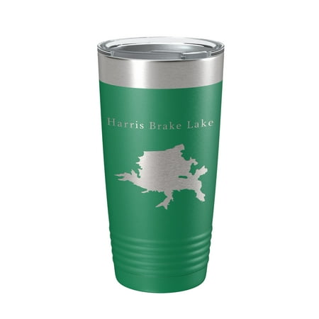 

Harris Brake Lake Map Tumbler Travel Mug Insulated Laser Engraved Coffee Cup Arkansas 20 oz Green