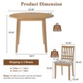 thumbnail image 1 of Harper & Bright Designs Round Folding Dining Table Set for 2, Wooden Farmhouse Breakfast Nook Table with Drop Leaf and 2 Upholstered Chairs for Small Places Kitchen Dining Room, Brown, 1 of 18