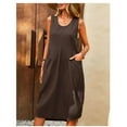 thumbnail image 2 of Robe Sans Manches à Col Rond Simple, Robe Décontractée Sans Manches pour le Printemps et l'Été, Vêtements pour Femmes, 2 of 5