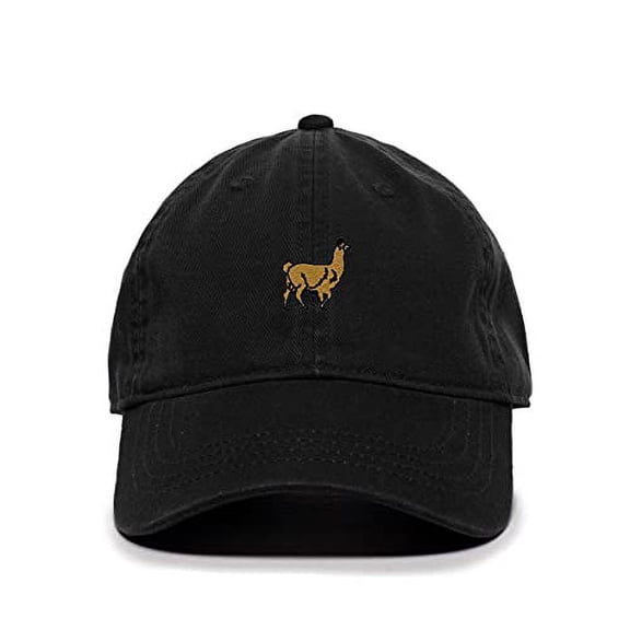 Tech Design Alpaca Baseball Cap Embroidered Cotton Adjustable Dad Hat Black