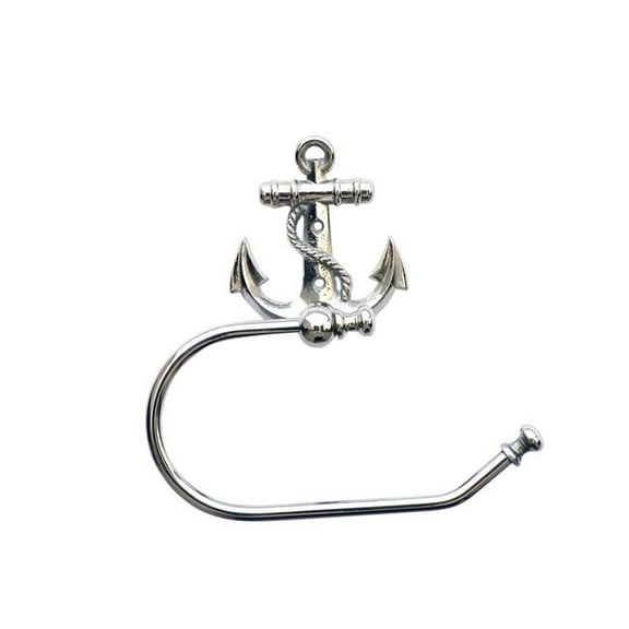 5 x 3 x 10 in. Antique Brass Anchor Hand Towel Holder