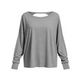 thumbnail image 5 of ZDNIXIAN Womens Dressy Casual Tops ,Back Cross Cutout Long Sleeve Workout Shirt, Lightweight Breathable Sports Pullover, 5 of 5
