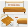 thumbnail image 3 of Tcbosik Velvet Upholstered Dining Chairs Set of 2, Armless Rattan Kitchen Chair with Metal Legs for Living Room, Orange, 3 of 8