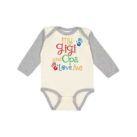 

Inktastic Gigi and Opa Love Me Grandchild Gift Baby Boy or Baby Girl Long Sleeve Bodysuit