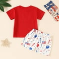 thumbnail image 4 of Futezty Toddler Boys Clothes Summer Outfit Sets, Toddler Boy Clothing Short Sleeve Shorts Little Boys Summer Set 4th of July Baby Boy Outfit Independence Day Print Boy Suit, 4 of 7