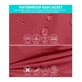 thumbnail image 5 of Women's Waterproof Breathable Hiking Travel Rain Jacket Lightweight Hooded Windbreaker Rain Shell Coat Red L, 5 of 7