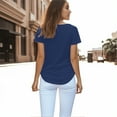 thumbnail image 6 of Women T Shirt Solid Color Tee Crewneck Short Sleeve Shirt Casual Summer Top Lady Loose Tee Shirts, 6 of 6