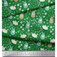 thumbnail image 2 of Soimoi Poly Georgette Fabric Floral & Rabbit Kids Printed Fabric 1 Yard 42 Inch Wide, 2 of 3
