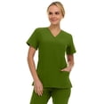 thumbnail image 4 of Saint Scrubs Women’s Premium 9-Pocket Scrub Set – Modern Fit Soft V-Neck Top & Tapered Straight-Leg Medical Scrub Pants, Green Willow, Medium, 4 of 4