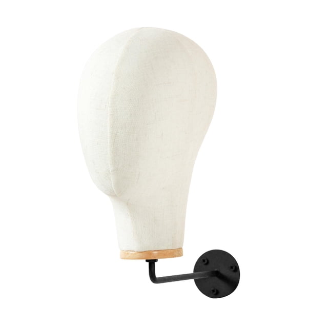 Modelo de maniquí Canvas Cabello de montura de pared Mannequin Sombreros y paletas Hook de 25 cm