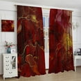 thumbnail image 4 of Marble Curtains, Red Gold Abstract Geometry Pattern Texture Window Treatments for Bedroom Living Room, Red Luxury Marble Drape 2 Panel Sets,42x54 Inch Blackout, 4 of 6
