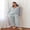 Grey, variant on Gupgi Women Plaid Pajama Sets 2 Piece Lounge Set Long Sleeve Button Down Shirt Ruffle Pants