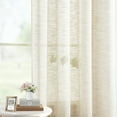 thumbnail image 3 of Exultantex Linen Beige Semi Sheer Living Room Curtains Farmhouse Rustic Drapes, 52"W x 84"L, 2 Panels, Grommet Top, 3 of 7