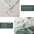 thumbnail image 5 of NEWLAKE Duvet Cover Set 3-Piece Cotton Comforter Cover Green Floral Duvet Bedding Sets, King, 5 of 9