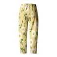 thumbnail image 5 of MIUOWANP Plus Size Women's Cropped Pants Elastic Waist Floral Print Breathable Sports Pants Size XXXXL(16)Yellow, 5 of 5