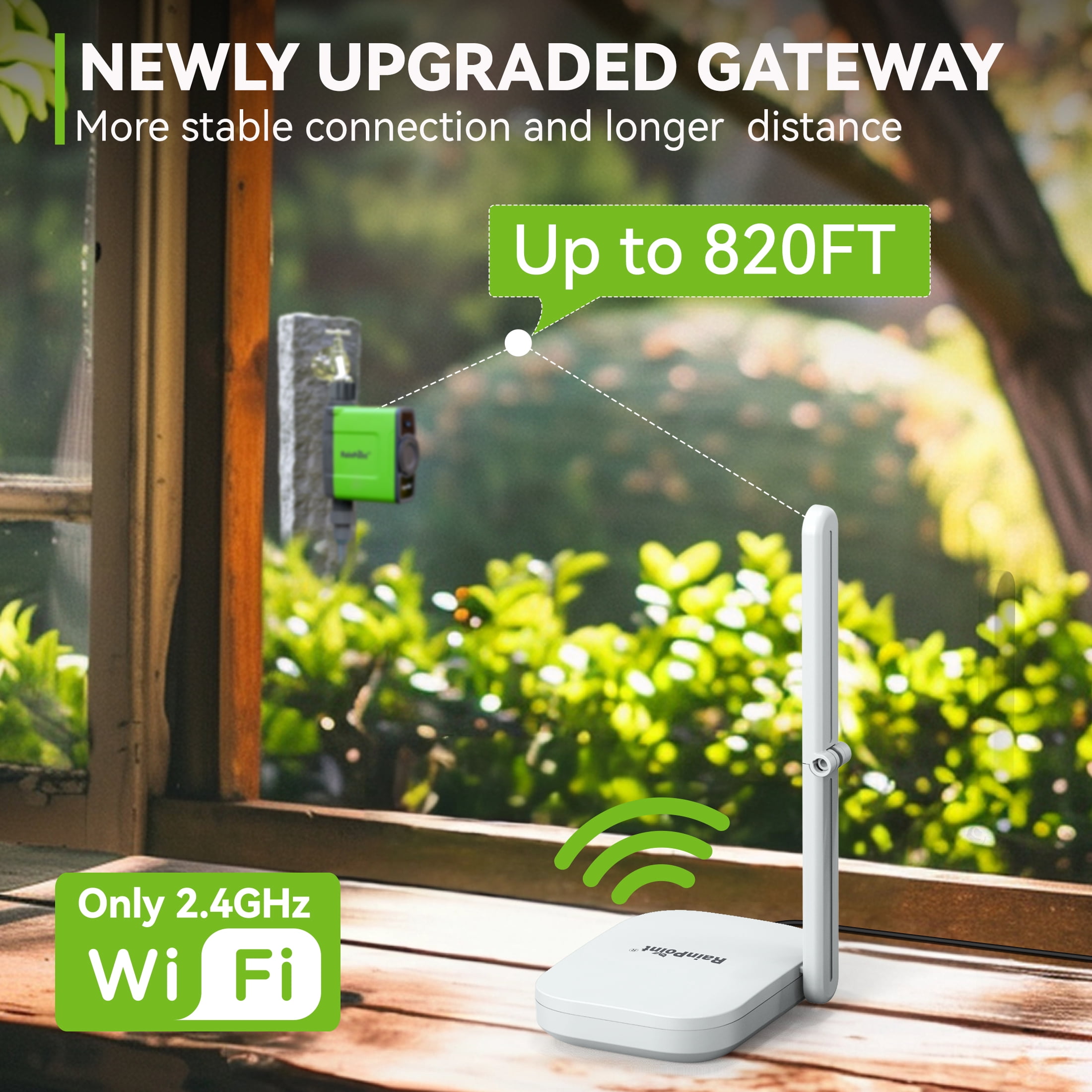RainPoint Wi-Fi 1-Zone Sprinkler Timer with Hub, Outdoor Sprinkler Controller System with APP Remote Control, Smart Water Hose Timer for Garden Yard