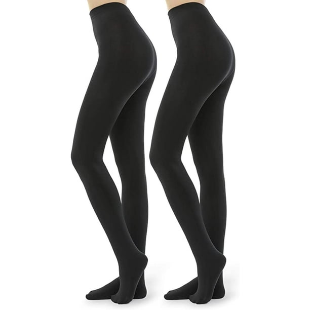 G&Y 2 Pairs Fleece Lined Tights for Women 100D Opaque Warm Winter