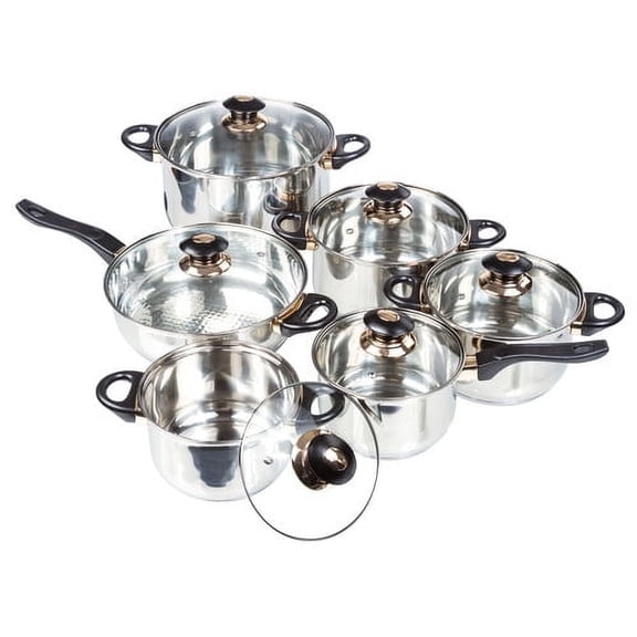 Imperial Home Chef Quality 12 Piece Stainless Steel Cookware Set