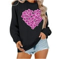 thumbnail image 2 of Valentines Day Sweatshirts, Heart Print Sweatshirt Women, Womens Long Sleeve Round Neck Sweatshirts Lover's Love Print Hoodie Long Sleeved Top Hoodie Crew Neck Top Shirt, 2 of 6
