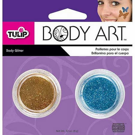 Tulip Body Art Glitter 6g 2/Pkg -Aqua/Neon Pink