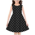 thumbnail image 3 of yillto Girls Dresses Summer Sleeveless Crew Neck A Line Polka Dots Printed Midi Tank Dresses 4-14 Years, 3 of 3
