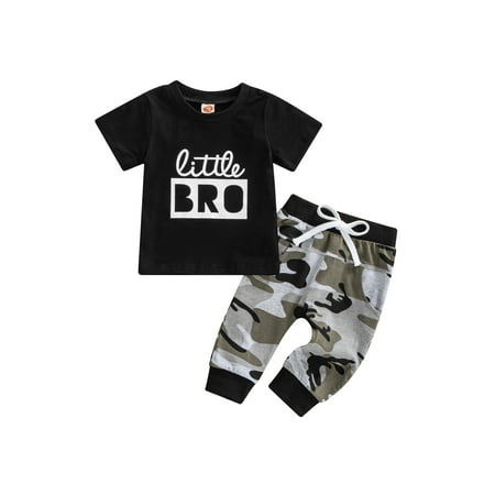 

1-6T Toddler Kids Boys Tops T-shirt Camo Pants 2Pcs Outfits Set Clothes