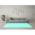 thumbnail image 3 of Ahgly Company Machine Washable Indoor Rectangle Solid Turquoise Blue Modern Area Rugs, 2' x 3', 3 of 4