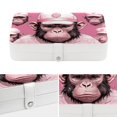 thumbnail image 4 of Monkey Portable PU Leather Earring Holder Storage Box Display Case with Removable Compartment, 4 of 6