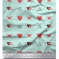 thumbnail image 1 of Soimoi Toile de Coton Vert Triangle & Flèche Coeur Imprimé par Yard 56 Pouces de Large, 1 of 5