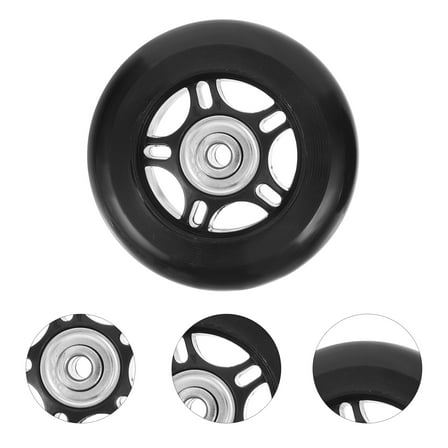 UPOUART Replacement Luggage Wheels Black Rubber Metal 2 Wheels 3in For Trolley