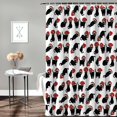 thumbnail image 4 of Shower Curtain Mushroom Cat Shower Curtains for Bathroom Decor Black Red Spot Animals Shower Curtain Sets with Hooks Waterproof Fabric Bath Curtain Standard 72" X 72", 4 of 6
