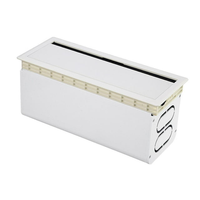 Caja de cables organizador de soporte para cables, caja de gestión de cables con cepillo abatible, cubierta de tira de alimentación con tapa para