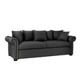 thumbnail image 3 of Traditional Living Room Sofa, Linen Upholstered, Dark Gray, 3 of 6